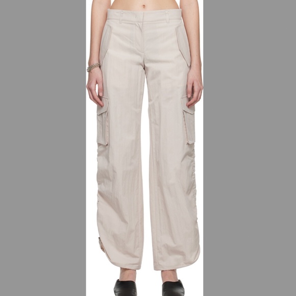 System Beige Drawstring Cargo Pants; Size XS; NEVER WORN - Picture 4 of 8